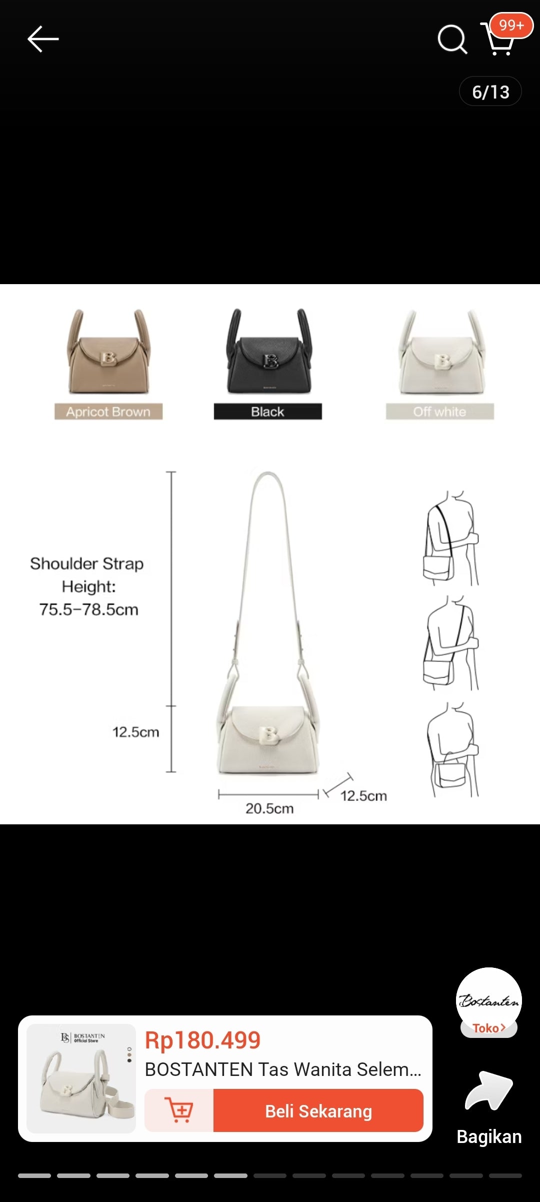 Bostanten - woman handbag big capacity sling bag